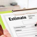 Contractor writing a customer estimate